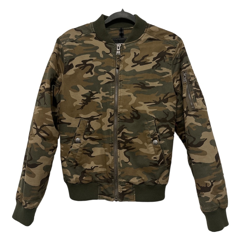 EXPRESS CAMO BOMBER JACKET MENS SIZE XS